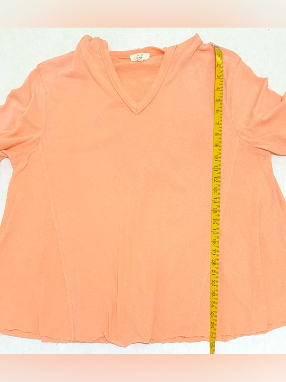 Easel Womens L Solid Orange Hooded Top Boho Summer Beach Lightweight Cottagecore - Picture 11 of 14